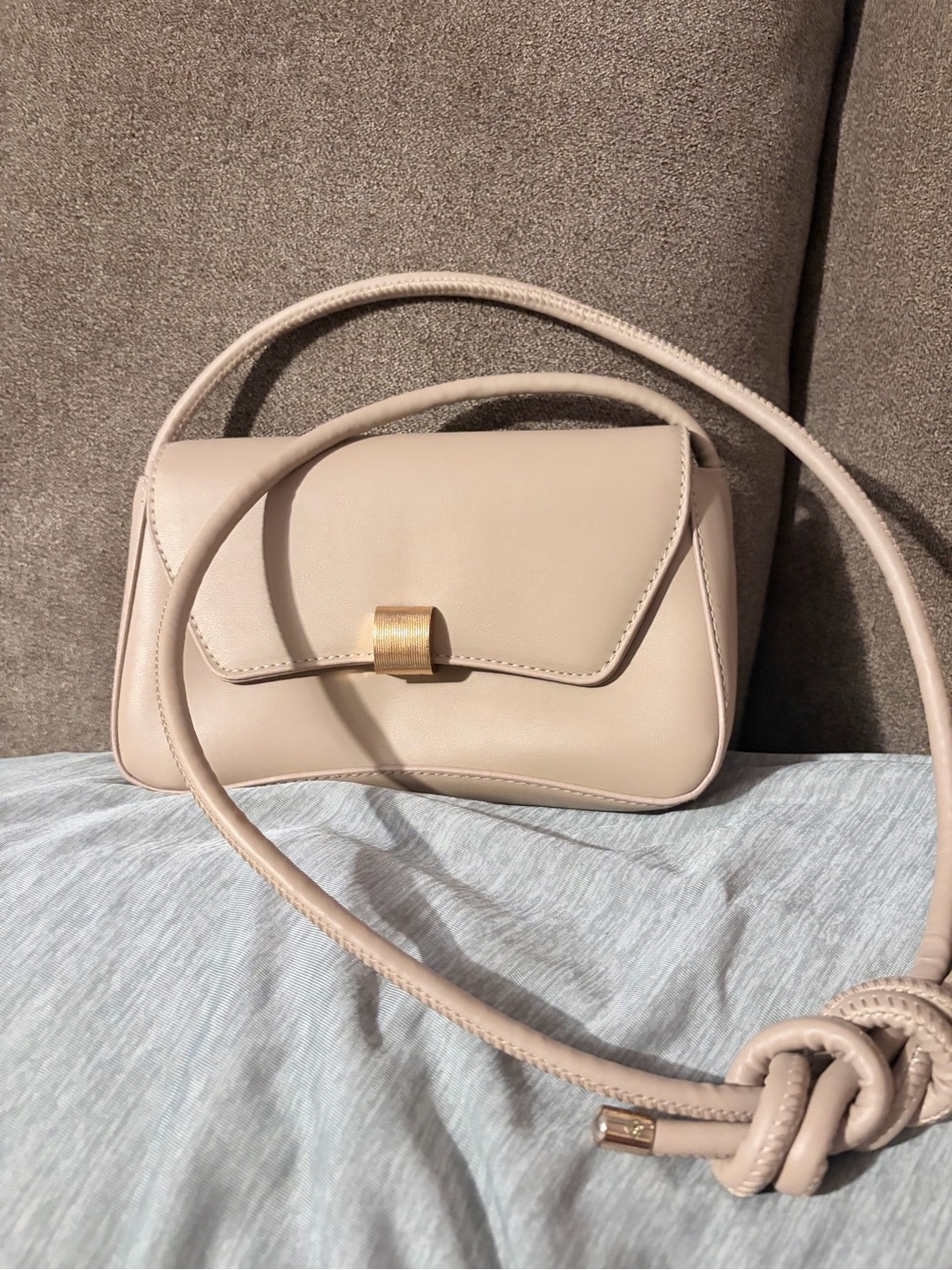 Cream Crossbody Bag with Gold Accent